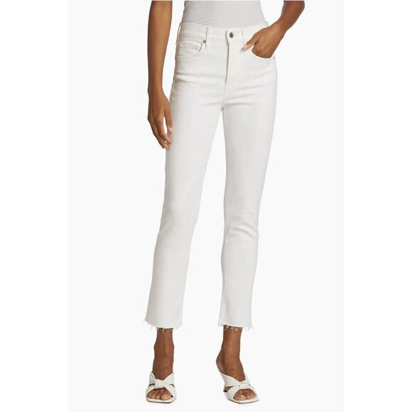 Veronica Beard White Carly Kick Flare High Rise Jeans Size 29/8 Stretch Zipper - Picture 1 of 16